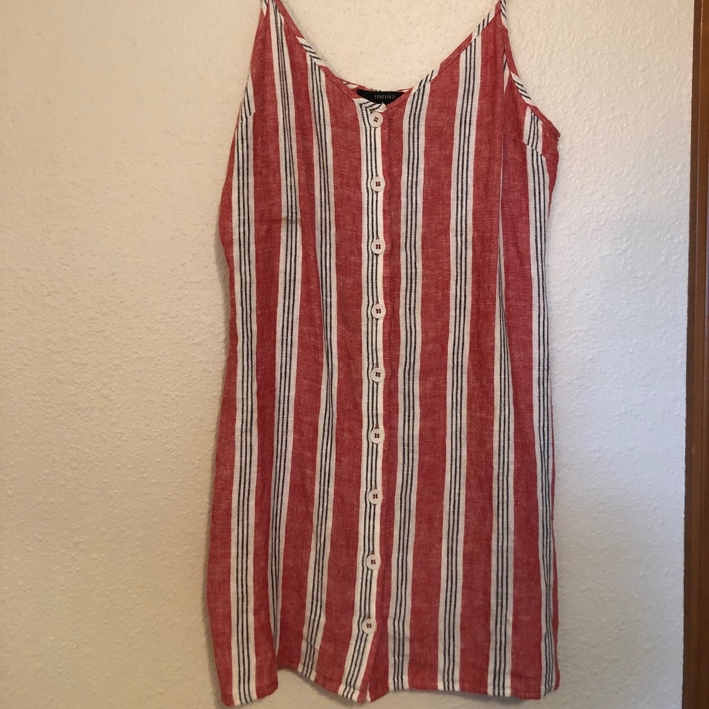 Coral striped dress